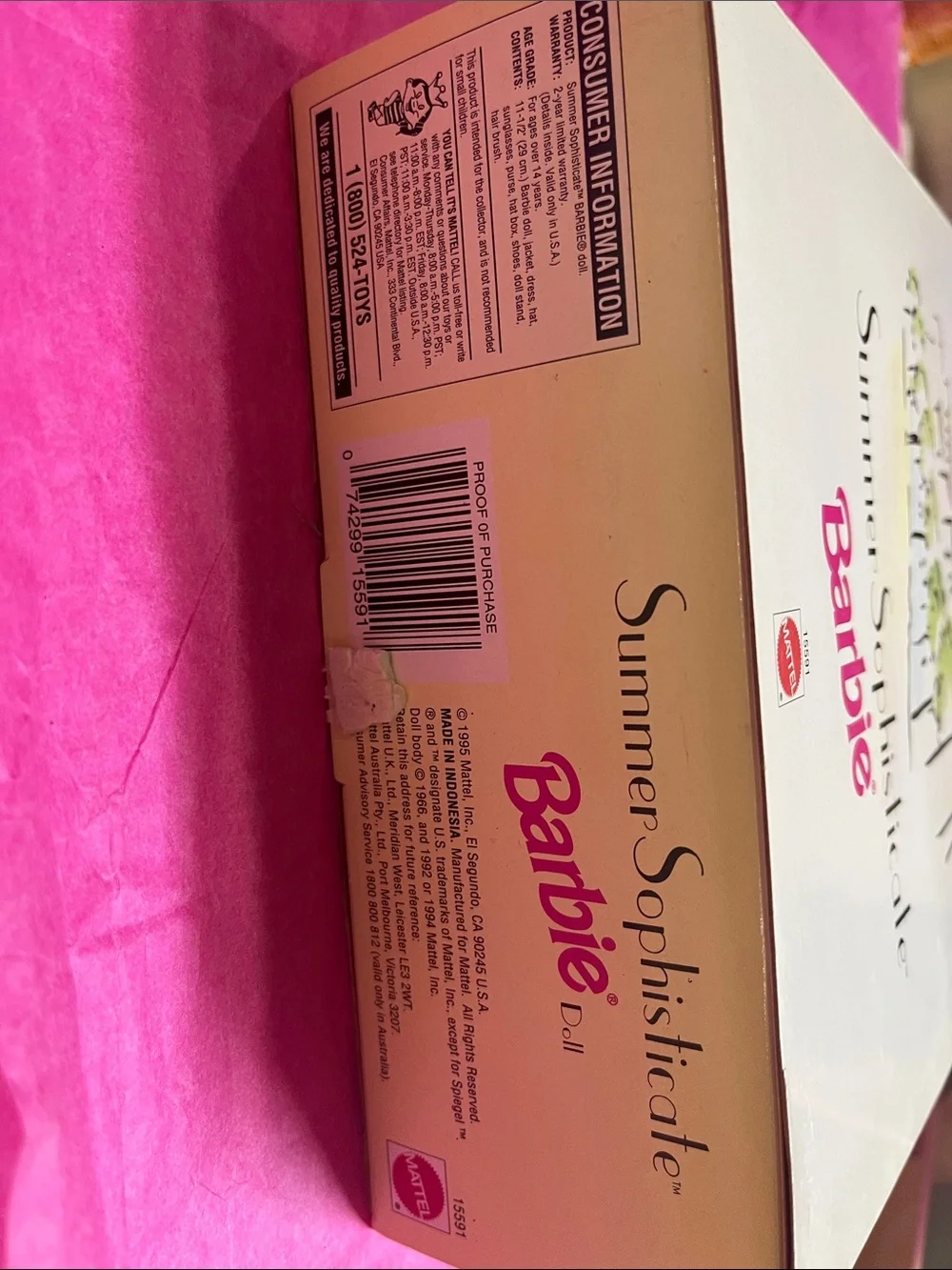 1995 Spiegel Special Edition Summer Sophisticate Barbie NRFB runaway luggage